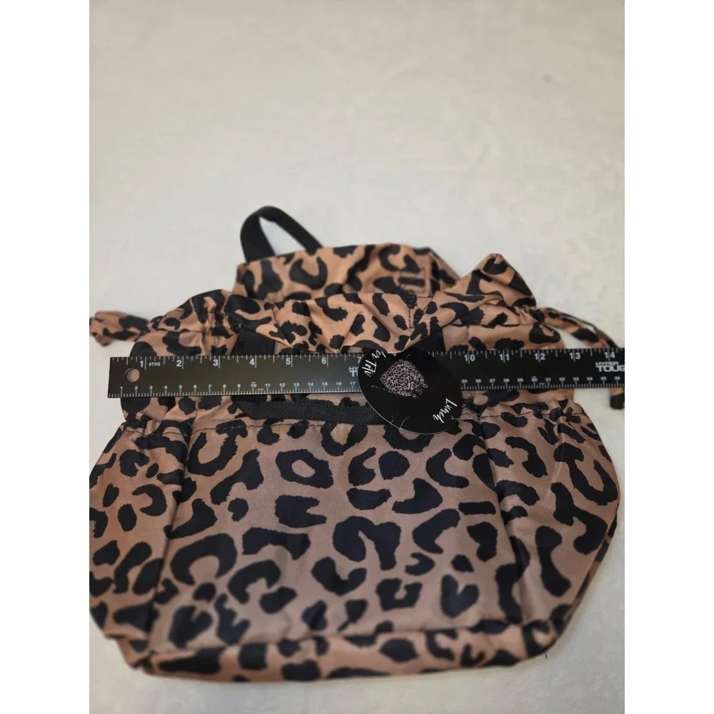 Lunih Leopard Print Cosmetic Bag w/ Handles, Drawstring Closure 067